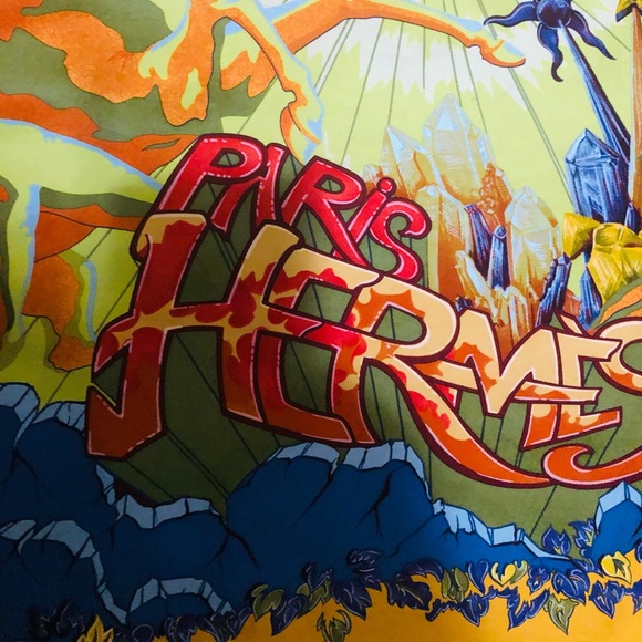 Hermes Scarf . ‘Aube-Libre Comme L'Ange’ . Dawn as Free as Angel. Zoe Pauwels. - Picture 4 of 16